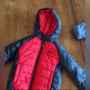 Under Armour Charcoal and Crimson Hooded Jacket